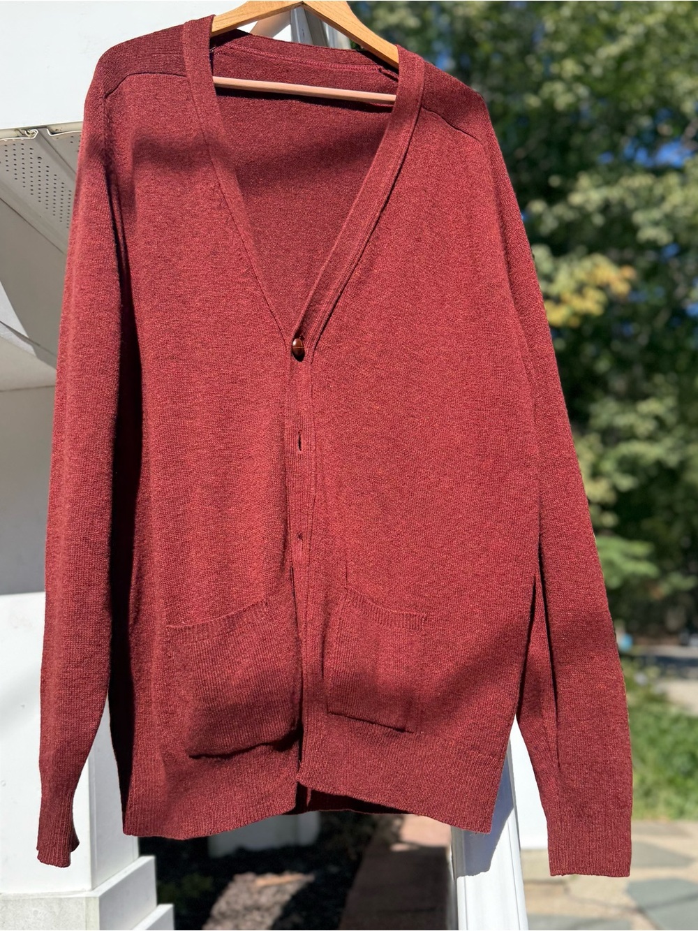 50% Donated - Maroon Marled Grandpacore Cardigan Wool Cute Buttons